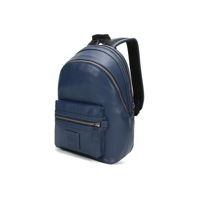 COACH Academy Smooth Finish Leather Backpack Large Size Men's Marine Blue-1
