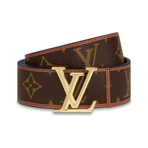 LOUIS VUITTON Leather Belts Men Black/Brown