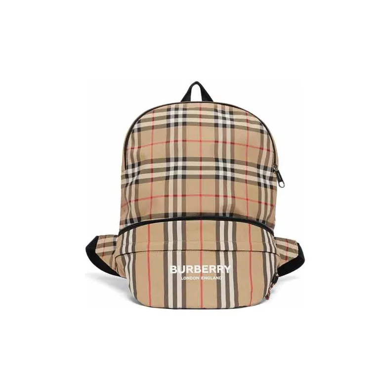Burberry Convertible Belt Bag Vintage Check And Icon Stripe Archive Beige-0