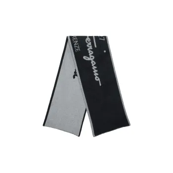 Ferragamo Knit Scarves Unisex Black Gray Color