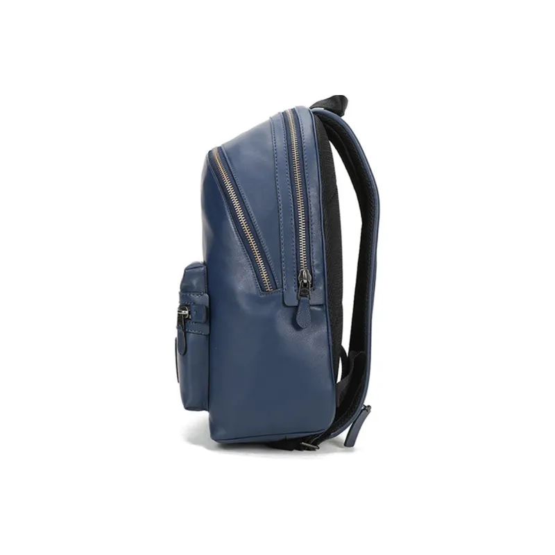 COACH Academy Smooth Finish Leather Backpack Large Size Men's Marine Blue-2