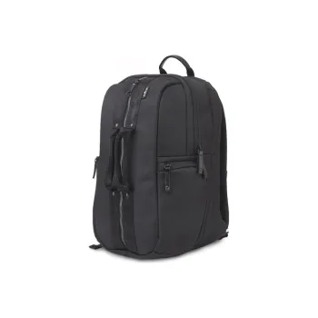 ECHOLAC Microfiber Synthetic Leather Backpack Unisex Black