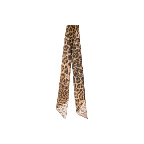 SAINT LAURENT Silk Scarves Women's Brown