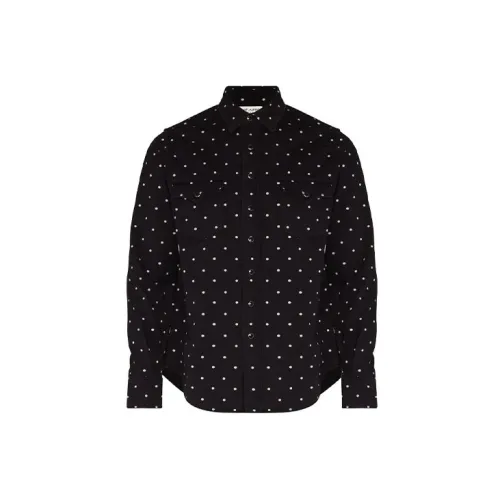 SAINT LAURENT Polka-dot Denim Western Shirt 