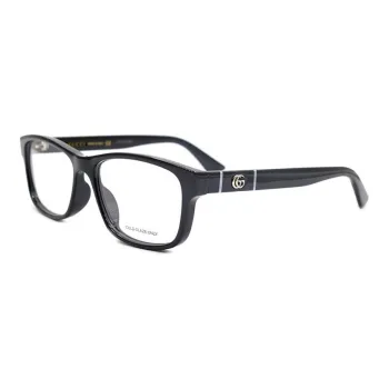 GUCCI Plate Frame Square Eyeglass Frames Men's Black