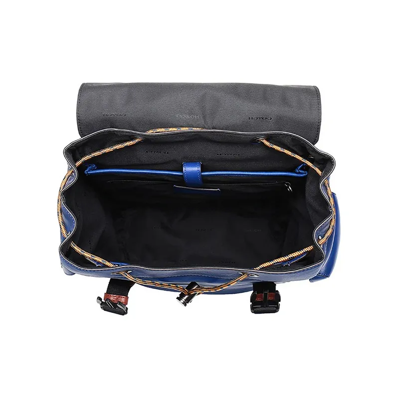 COACH Rivington Leather Travel Bags Backpack Large Size Men's Blue-4