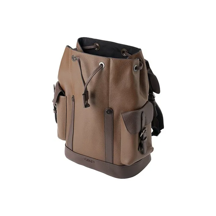 COACH Hudson Leather Backpack Medium Size Men's Brown Gradient-1