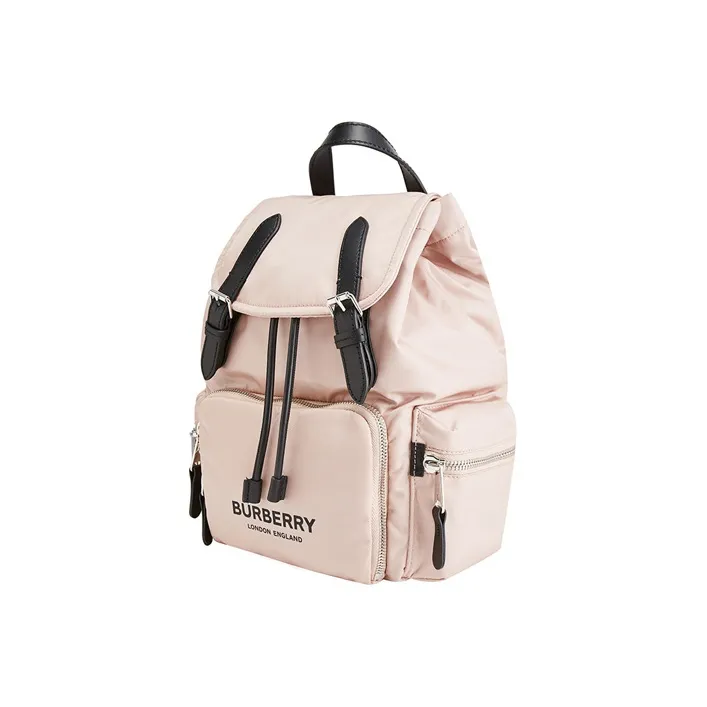 Burberry Logo Print Econyl Nylon Backpack Pink-1