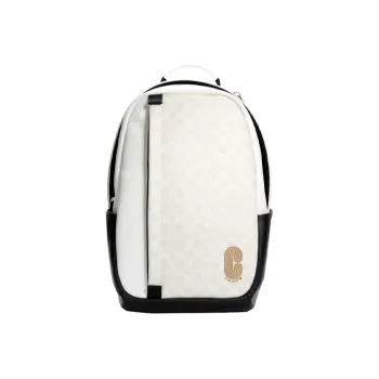 COACH Edge Monogram Canvas With Leather Backpack Large Size Men's Glacier White