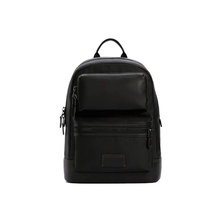COACH Rider Cow Leather With Textile Backpack Large Size Men's Black-0