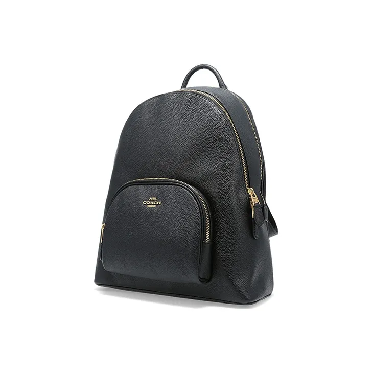 COACH Carrie Leather Backpack Large Size Women's Black-1