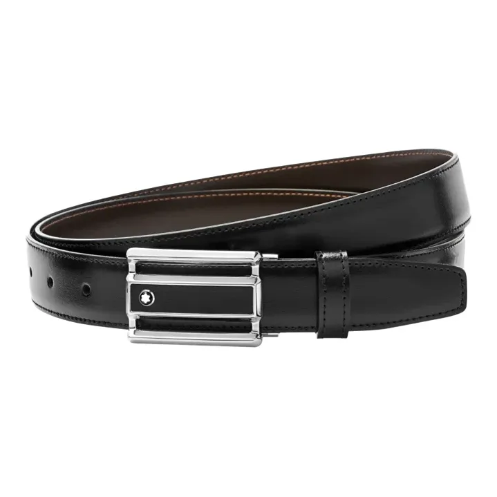 MONTBLANC Men 30 Mm Reversible Leather Belt Black/brown-0