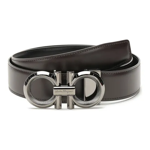 Ferragamo Leather Belts Men Black Walnut