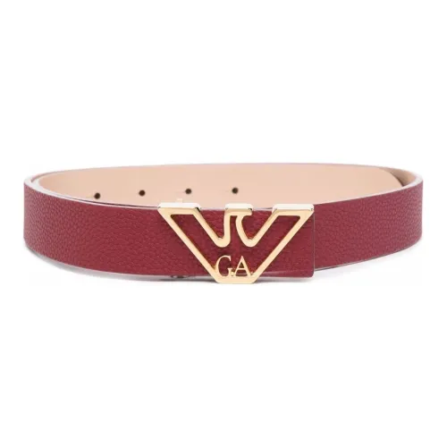 EMPORIO ARMANI Leather Belts Women's Bordeaux Red