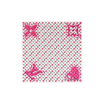 LOUIS VUITTON I LV U BB Mulberry Silk Scarf Unisex Pink