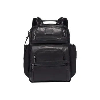 TUMI Alpha 3 Leather Laptop Backpack Regular Men's Black
