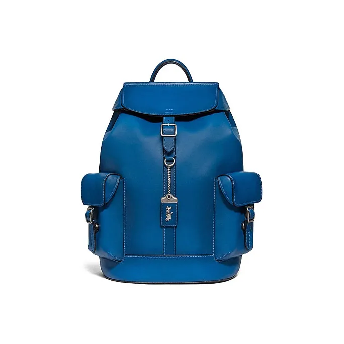 COACH Wells Leather Backpack Men's Blue-0
