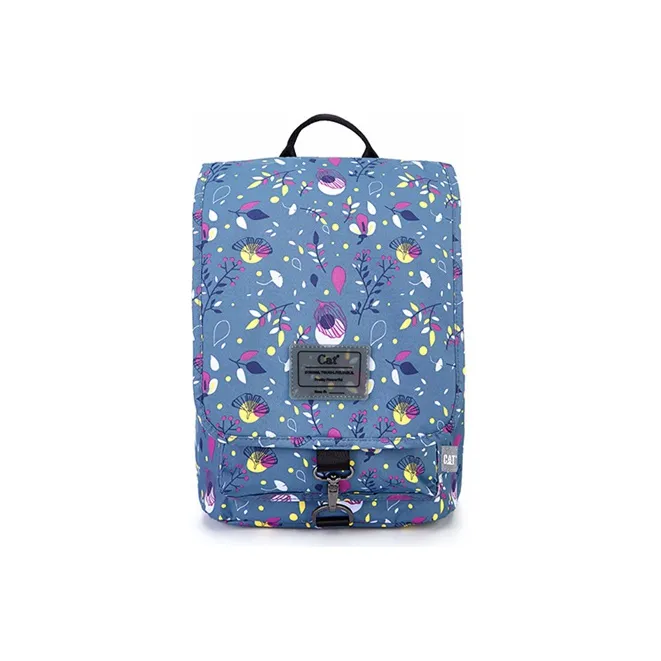CAT Logo Backpack Small Size Women's Blue Floral-0
