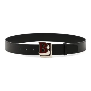 Burberry Enamel Buckle Belt Leather Belts Unisex