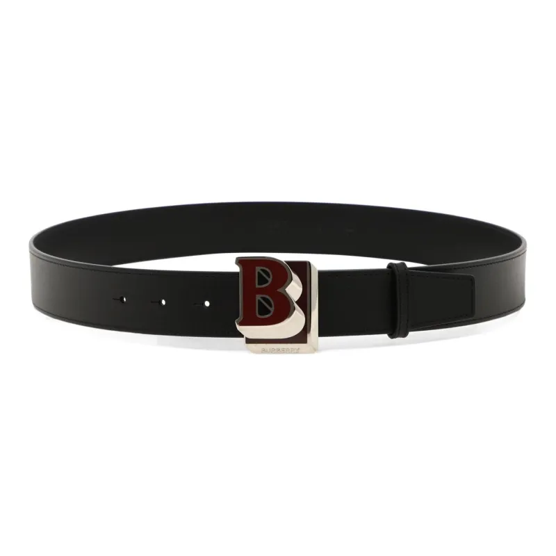 Burberry Enamel Buckle Belt Leather Belts Unisex-0
