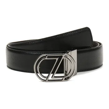 Zzegna Leather Belts Men Black Dark Brown