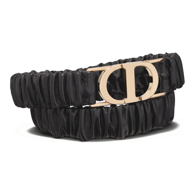 DIOR 30 Montaigne Leather Belts Women's Black-1