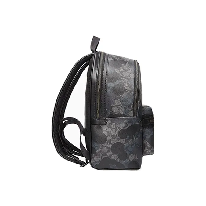 COACH Academy Leather Backpack Men's Navy Blue-3