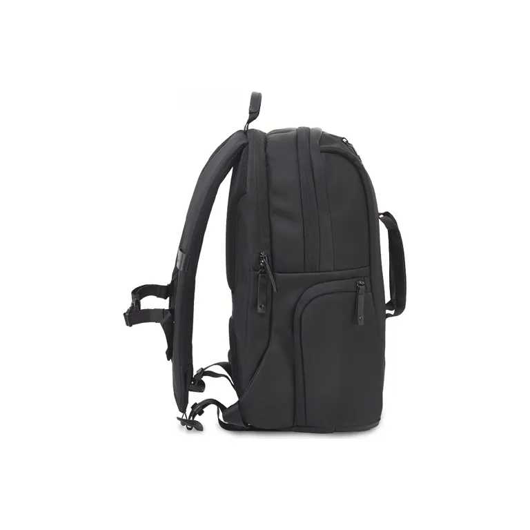 ECHOLAC Microfiber Synthetic Leather Backpack Unisex Black-3