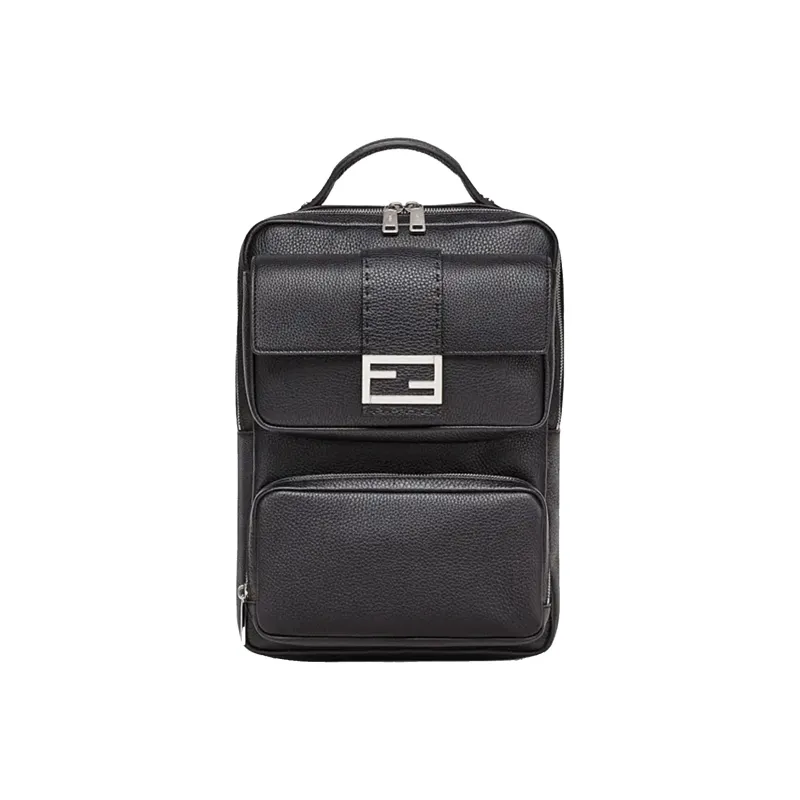 FENDI Baguette Cow Leather Backpack Men's Black-0