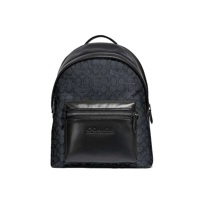 COACH Charter Coated Canvas With Calfskin Backpack Tubas Men's Black Monogram-0
