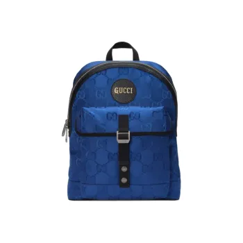 GUCCI Off The Grid Leather Logo With Leather Backpack Unisex Blue/Black