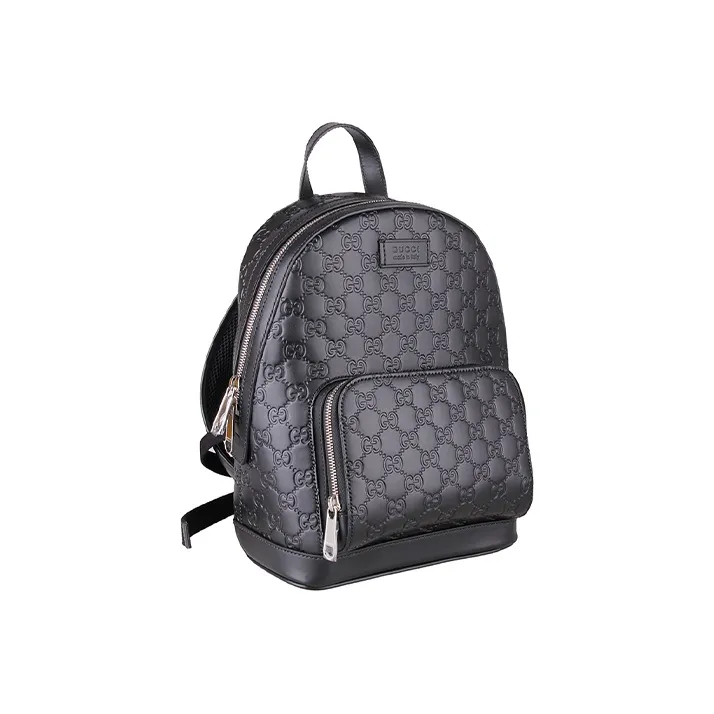 GUCCI Cow Leather Backpack Men's Black-1