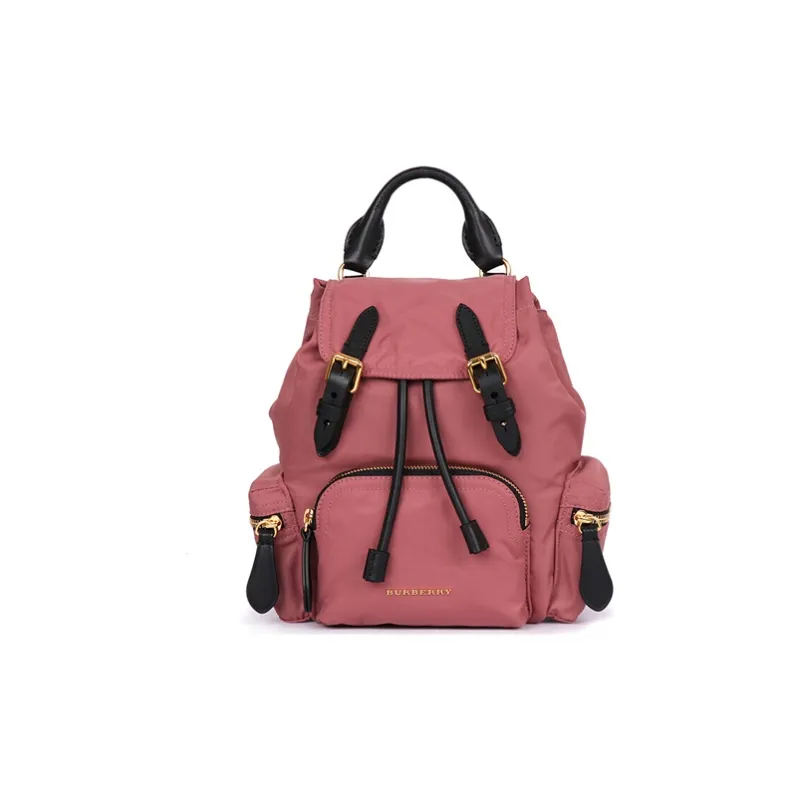 Burberry Canvas Backpack Small Size Women's Pink-0