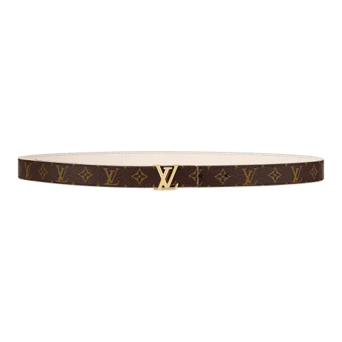 LOUIS VUITTON Leather Belts Women's Brown/White