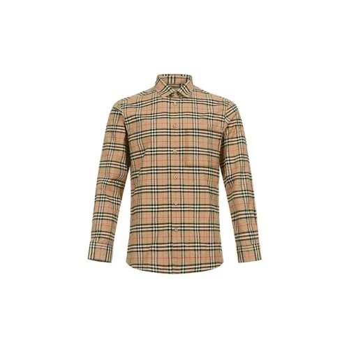 Burberry Men Small Scale Check Shirt Brown