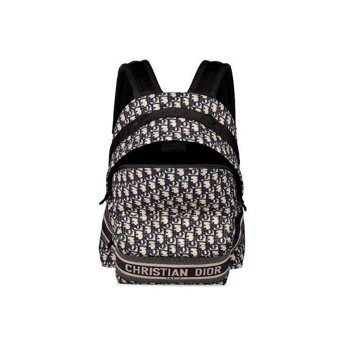 DIOR DIORTravel Backpack Blue DIOR Oblique Jacquard - Cheap Rcj 