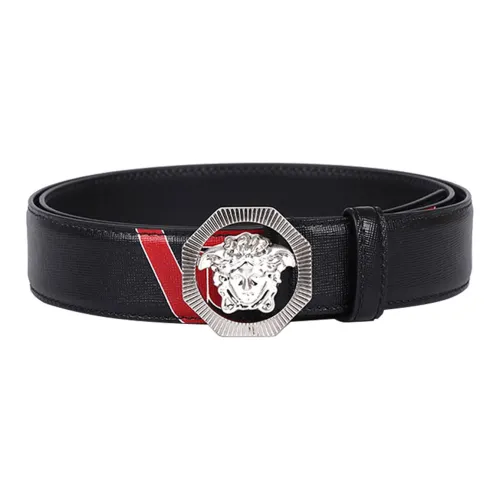 VERSACE Men’s Logo Leather Belt Black