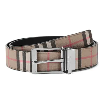 Burberry Check Pattern Reversible Buckle Belt