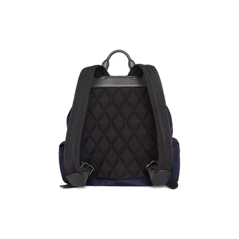Burberry Nylon With Leather Backpack Large Size Unisex Dark Blue-3
