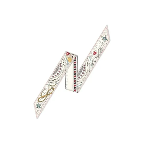 DIOR La Roue de la Fortune Tarot Mitzah Scarf-White Silk Twill