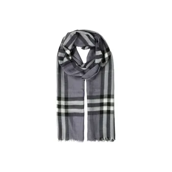 Burberry Knit Scarves Women's Purple Lilac Plaid