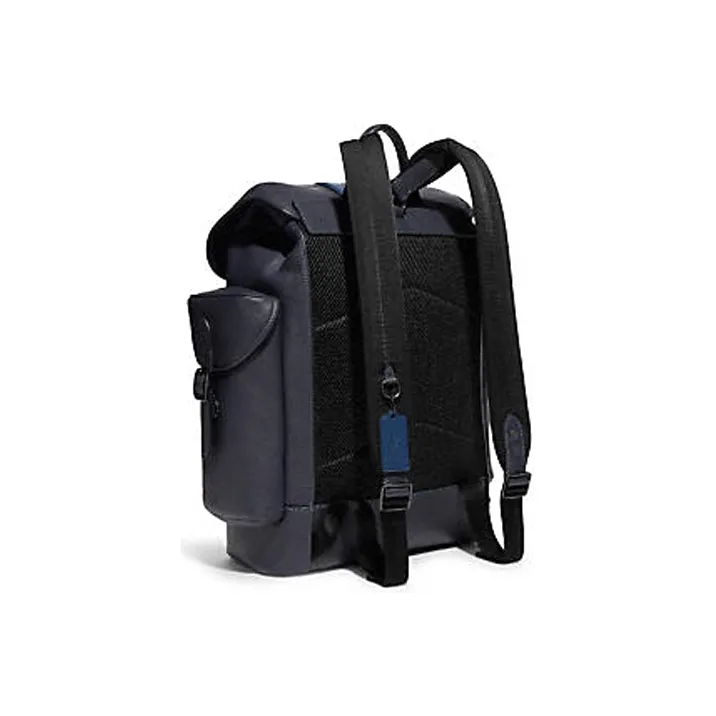 COACH Hitch Leather Backpack Tubas Unisex Midnight Black Multicolor-1