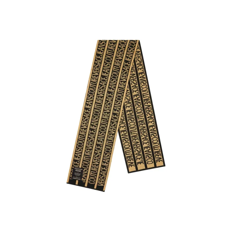 VERSACE JEANS COUTURE Knit Scarves Men Black Print-0