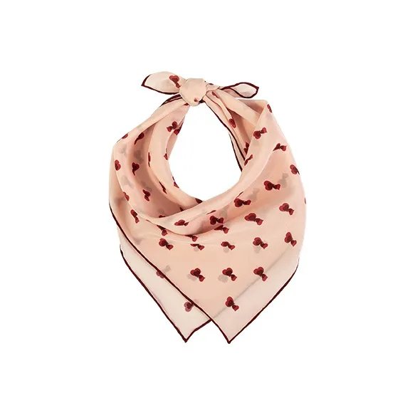 LOST PATTERN 100% Mulberry Silk Small Scarf Women's Pink-0