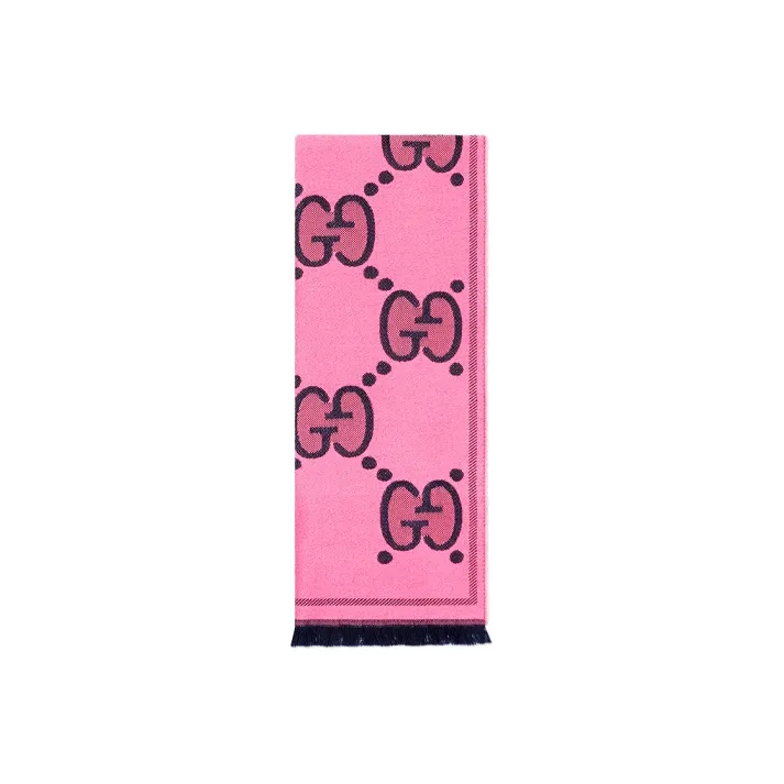 GUCCI Knit Scarves Unisex Pink/Blue-1