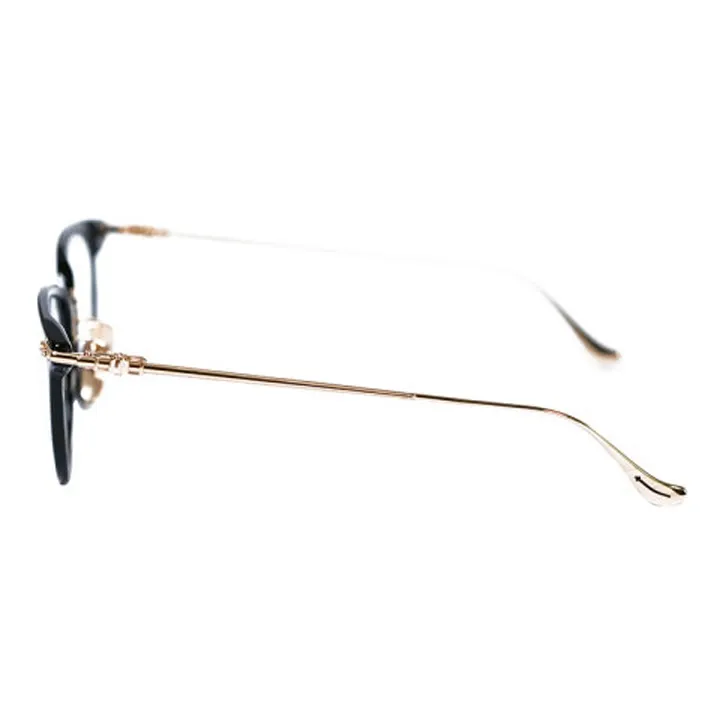 Chrome Hearts Plate And Metal Square Eyeglass Frames Unisex Black Gold-2