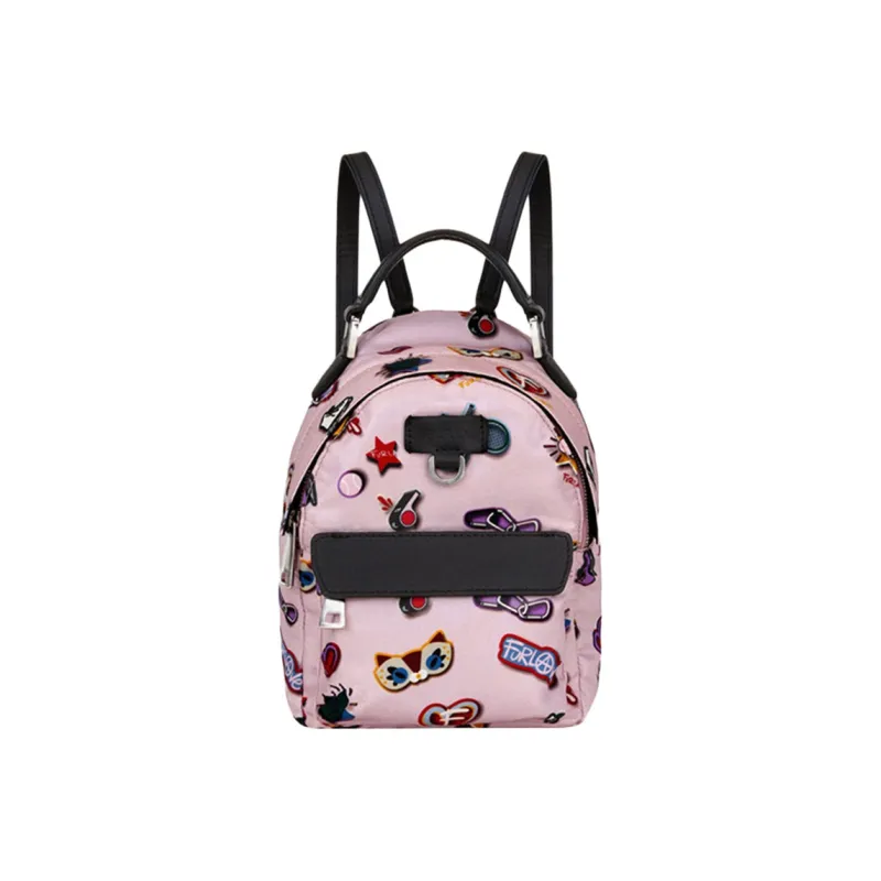 Furla Favola Nylon Leather Backpack Mini Women's Pink-0