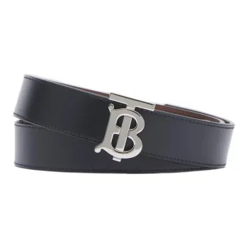 Burberry Monogram-buckle Reversible Leather Belt