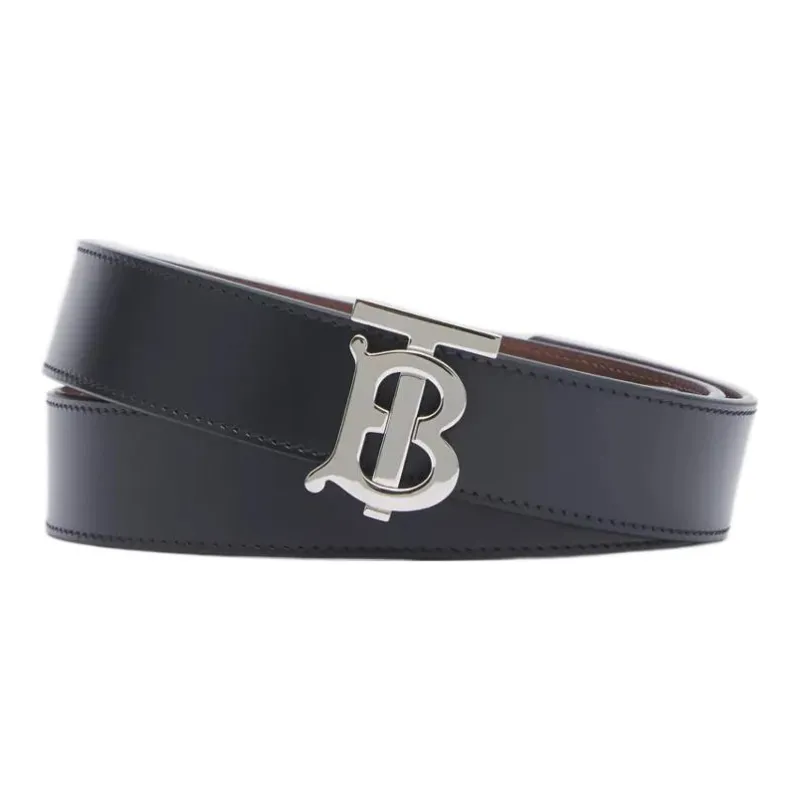 Burberry Monogram-buckle Reversible Leather Belt-0