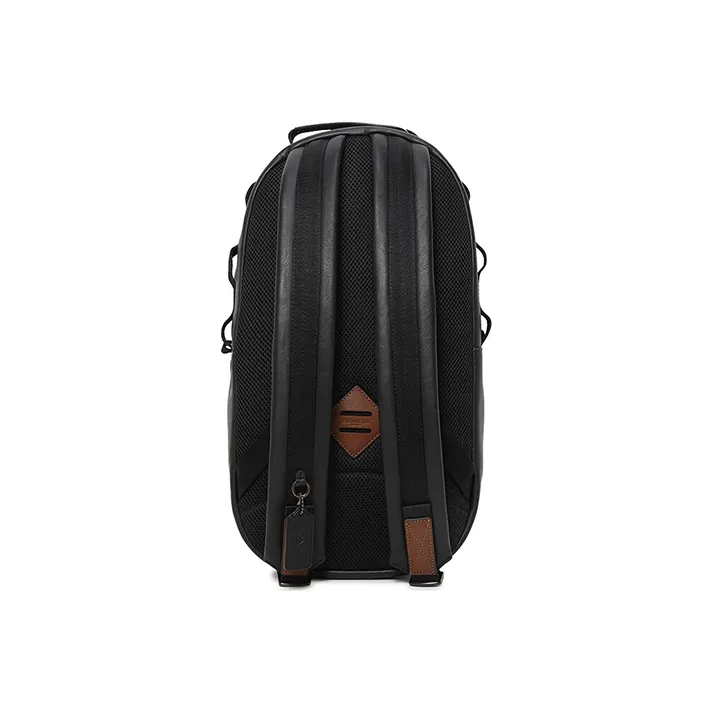 COACH Pacer Leather Backpack Medium Size Men's Black-3